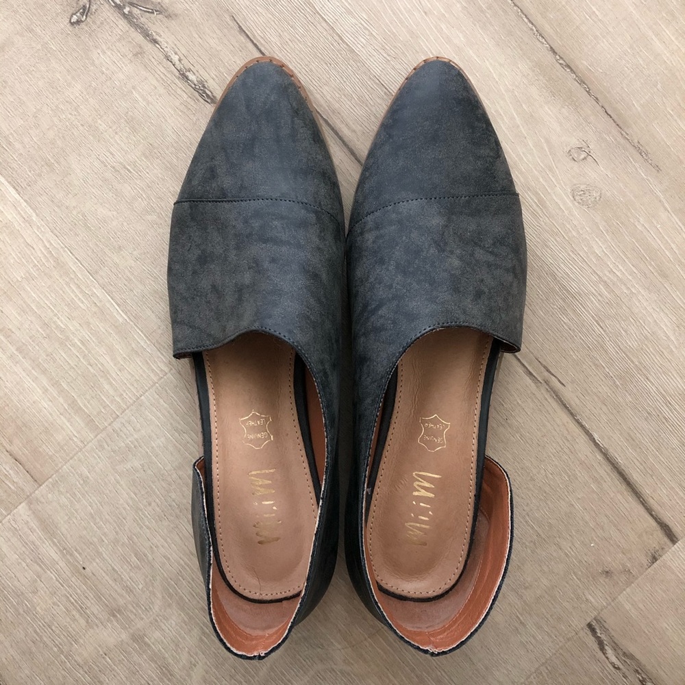 ✨MI.IM Freya flat size 8.5 distressed black✨